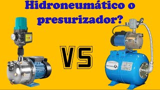 Diferencia entre presurizador e hidroneumático en una planta purificadora
