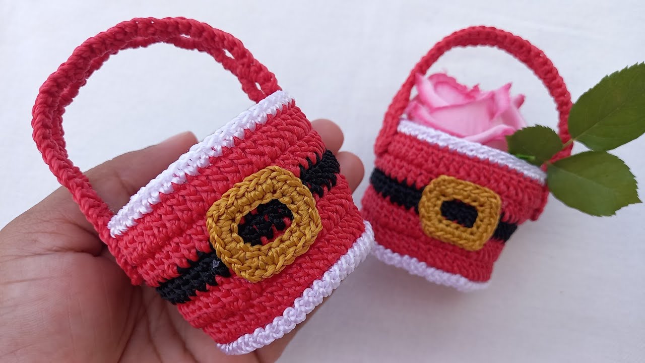 CESTINHA PORTA BOMBOM  DE CROCHÊ RÁPIDA E FÁCIL - lembrancinha de crochê