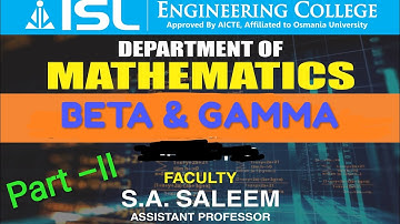 Beta functions | Gamma functions |M - II | Part-II