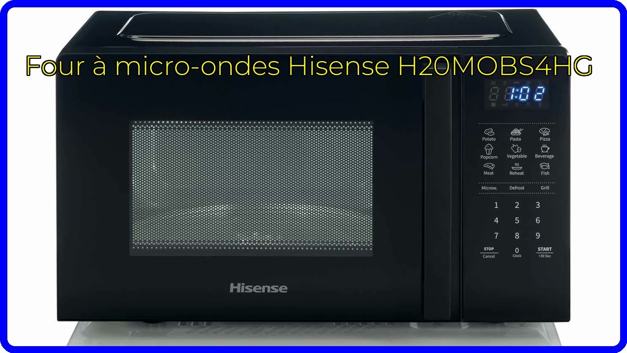 Four Micro-ondes Hisense 29 L - Plateau Tournant XL, 10 Niveaux, 6 Programmes Auto, écran Tactile, Noir