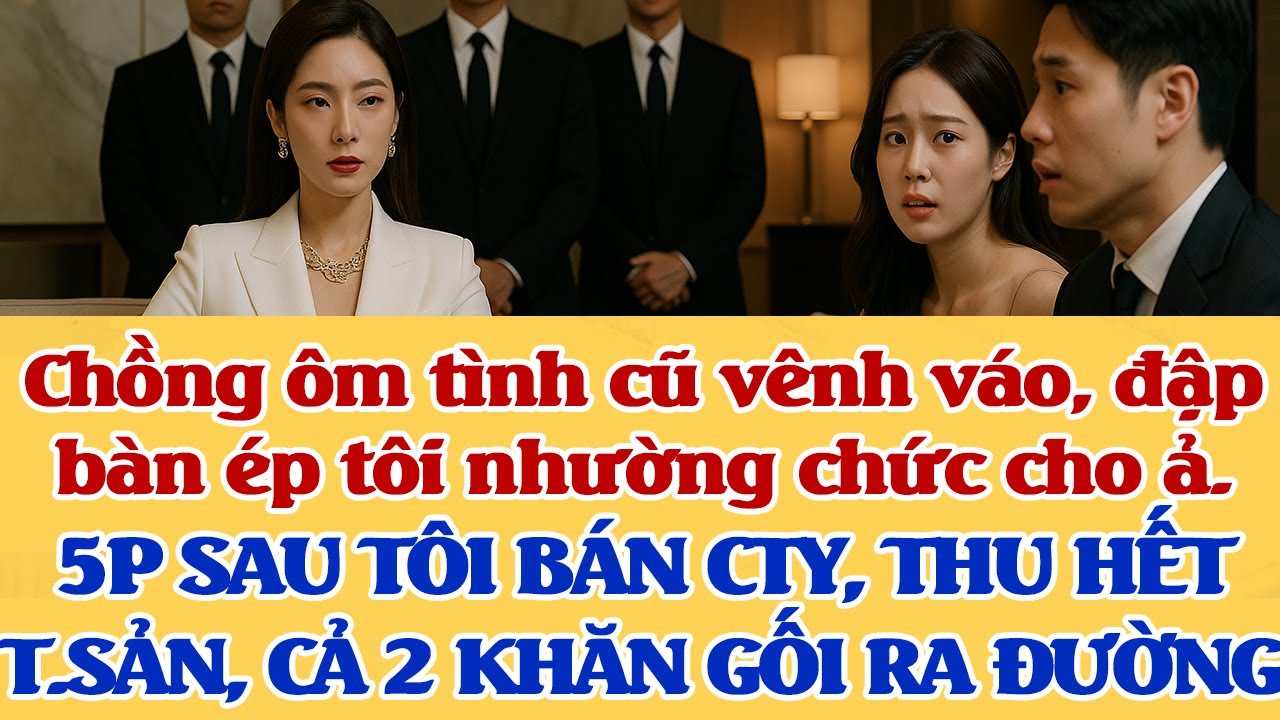 Chồng ôm tình cũ, ép tôi nhường chức cho ả.5P sau tôi bán cty, THU HẾT t.sản, cả 2 khăn gối RA ĐƯỜNG