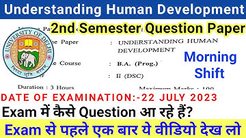 SOL Education Understanding human Development 2nd Semester Question Paper 2023 | Gyantech Monu