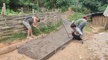 Con đường tiếp tục nối dài vào bản(Ná Đoong).Trao quà của MTQ. |Cói Lalin