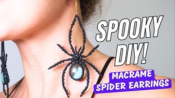 🕷️ How to Make Easy Micro Macrame Spider Earrings For Halloween