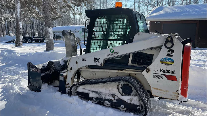 BLOWING SNOW WITH BOBCAT T450!!