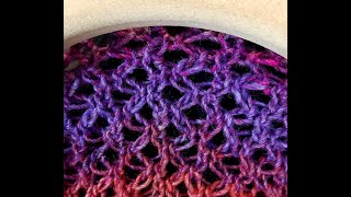 Rhombus Stitch good for cowls, shawls, hats and  scarves Loom Knit no purls