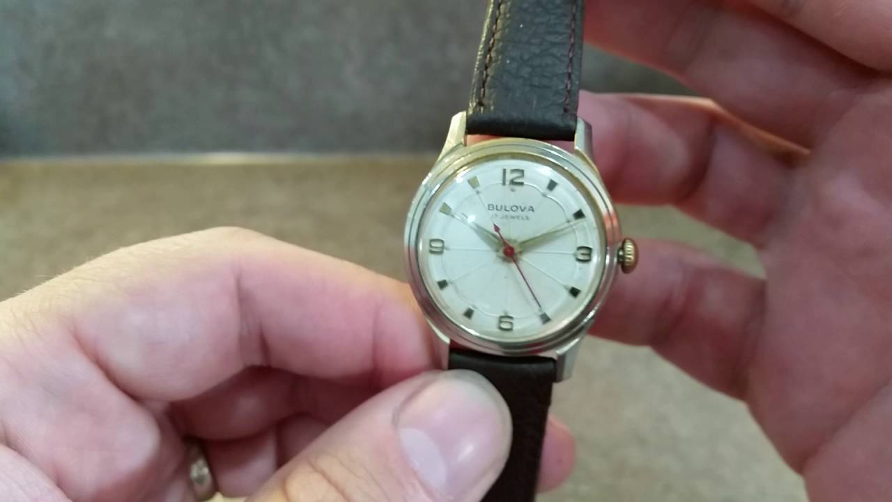 Sold 1950 Bulova 17 Jewel Watch With Patterned Dial - Birth Year Watches