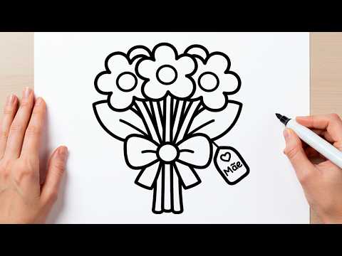 COMO DESENHAR UM BUQUÊ DE FLORES | DIA DAS MÃES