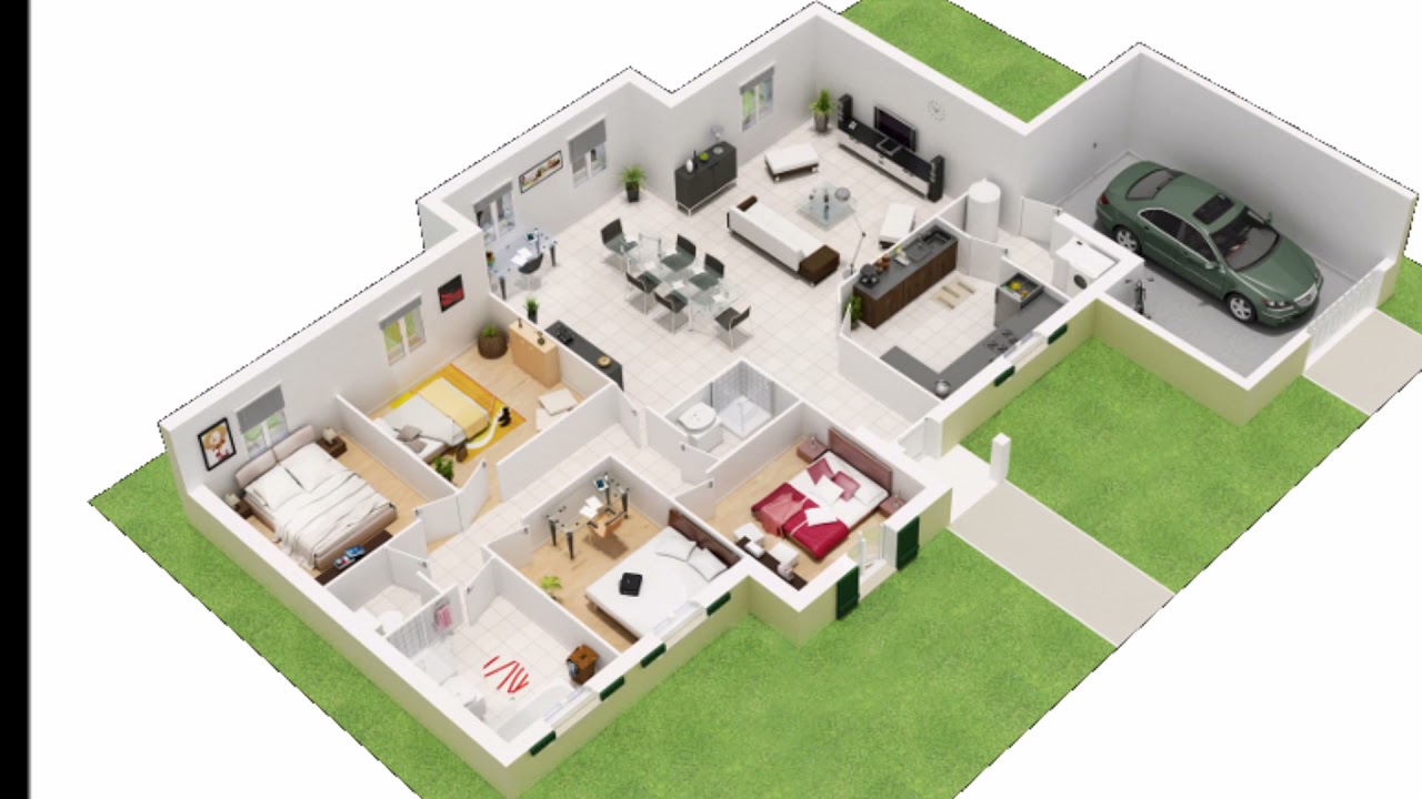 3D rendering \u0026 architectural visualization of floor plan ideas for beautiful houses and apartments ♥