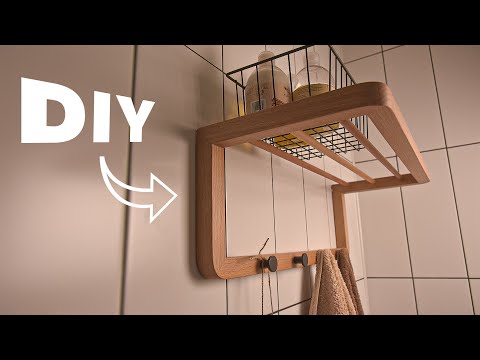 Wooden hanger in the shower with your own hands.
