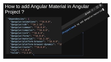 How to add Angular Material in Angular Project - no talk only code
