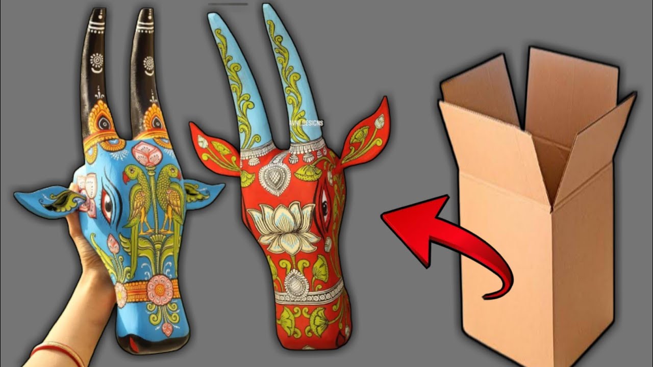 How to make a paper mache cow head cow face wall decor Diy paper