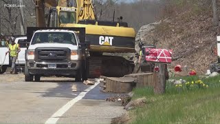 Water main break in Thomaston