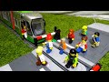 LEGO STOP MOTION animation with Dickie Toys City Liner Tram and railway crossing/transport fever