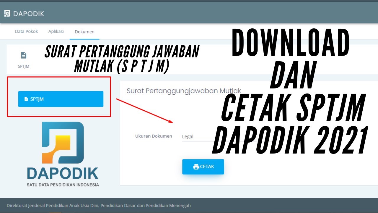 Sptjm Dapodik 2021 / √Urutan Cara mengisi Dapodik 2021 / Cara cetak dan download sptjm dapodik ...