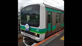 常磐線E231系125周年ヘッドマーク上野駅発車