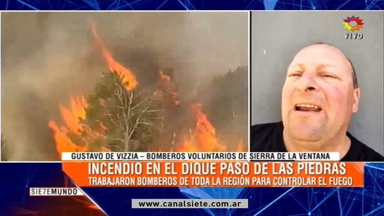 Impresionante incendio en el Dique Paso de las Piedras