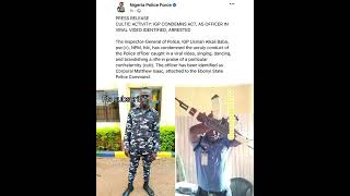Police man in singing praises of Cult Group and throwing up Cultist hand signs has been Arrested!!!
