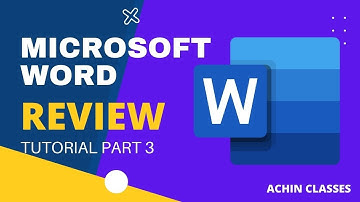 How to use Review Tab in Ms Word Part 3 | Review tab use in ms word | ACHIN CLASSES