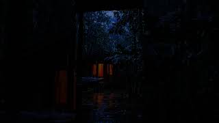 Rainy jungle night outside the warm cabin | Instant deep sleep