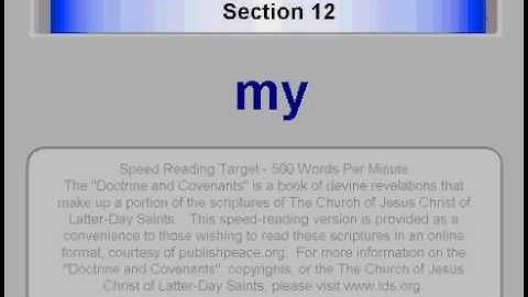 LDS D&C 12 - Doctrine and Covenants Section 12 - www.publishpeace.org