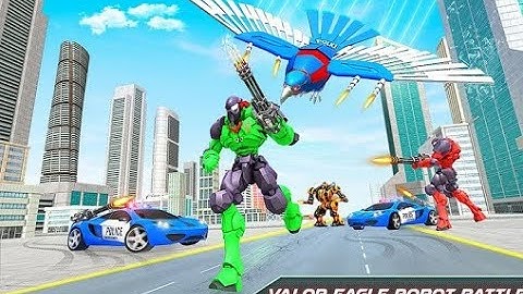Police Eagle Robot Car Game - Tank Robot Game 2020 – Flying Eagle Robot Android ios Gameplay