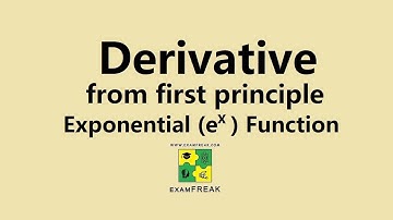 Derivative of exponential function from first principle (e to the power of x) -examFreak