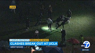 Fights Break Out At Ucla Amid Dueling Demonstrations