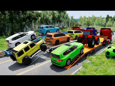 Flatbed Truck Mcqueen | Transportation with Truck - Pothole vs Car #5 - BeamNG.Drive