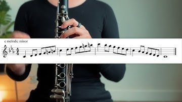 C Melodic Minor Scale for Clarinet in 2 Octaves