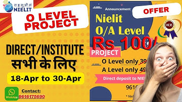 o level project for direct candidate,o level project,o level project kaise banaye,nielit o level