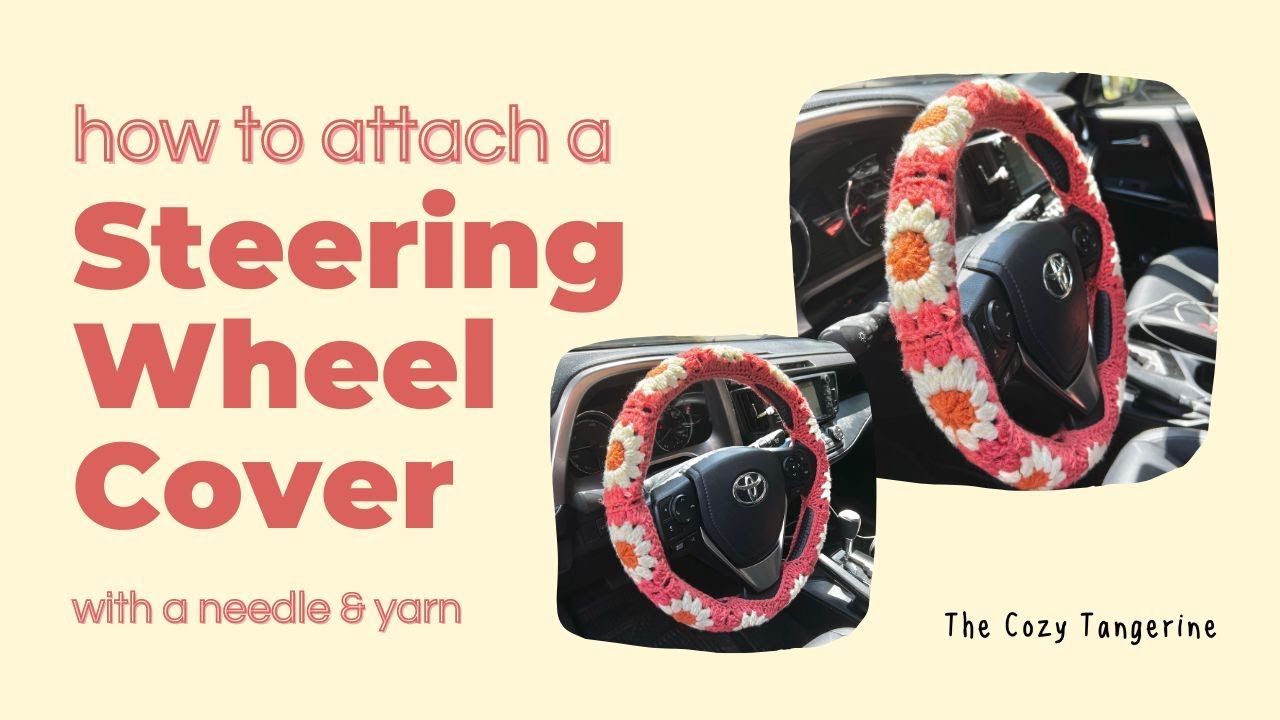 Cute Crochet Steering Wheel Covers for Women 14-15'' Sunflower