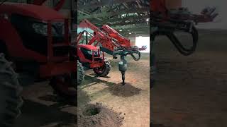 Tractor Drilling Barn Posts!