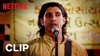 Video thumbnail of "Farhan Akhtar Singing At Navratri Utsav | Rock On!! Funny Scene | Netflix India"