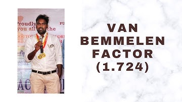 Van Bemmelen Factor || Eetela Sathyanarayana || Assistant Professor || PJTSAU
