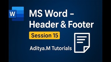 MS Word in Telugu – | Class 15 | Header, Footer & Page Numbering | Aditya.M Tutorials