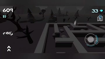 3D maze game.  Level 3 Part 4 - Cemetery.  Help the little man get out of the creepy maze