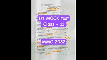 1st MOCK test || Class - 11 || MMC 2082 #exam #cee #entrance
