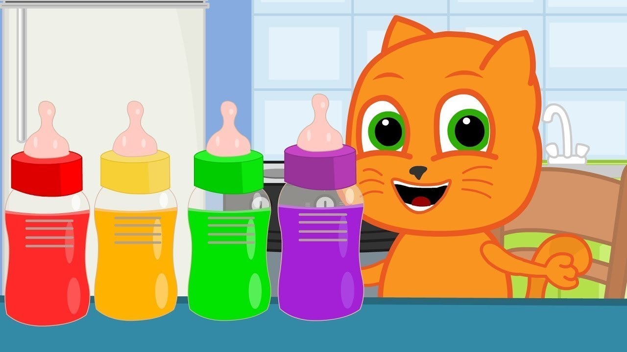🔴 Família de Gatos - Suco de Fruta Em Uma Garrafa Desenho Infantil em Português Brasil