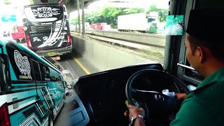 liga seru❗️ bus budiman 3E179 vs po haryanto vs bus sahabat brazil di tol jakarta cikampek