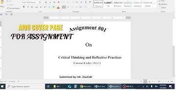 Assignment Front Title  Page on MS Word for (AIOU)