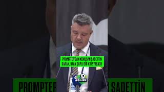 Konuşmasını Prompterdan Yapan Fenerbahçe Başkanı Sadettin Saran, Yazılar Yavaş Kalınca Sorun Yaşadı