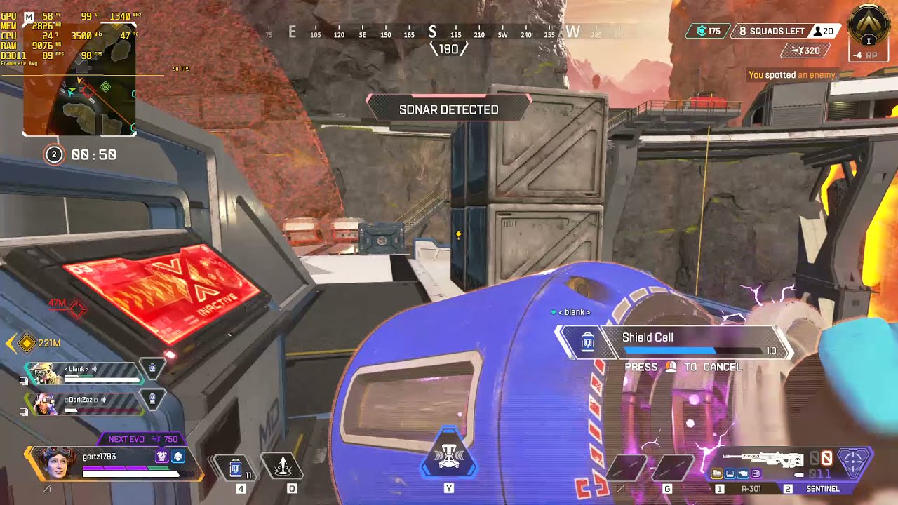 Test Ryzen 5 1600, RX 580 4GB - Apex Legends second