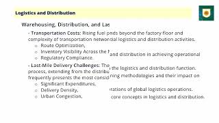 Just in Time - Lean Warehousing - Logistics and Distribution