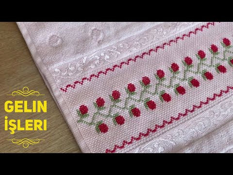 🍒 KANAVİCE İŞLEMEYE YENİ BAŞLAYANLAR İÇİN 🍒 İKİ RENKLİ HAVLU MODELİ 🍒 | ETAMİN HAVLU MODELLERİ