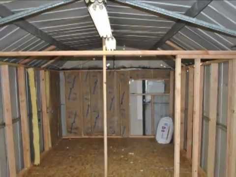 Weed smoking lesbians building a Growroom in a steel shed - YouTube