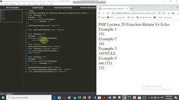 PHP Lecture 29 Function Return Vs Echo