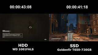 Скорость загрузки Goldenfir SSD vs HDD (Fallout 4)