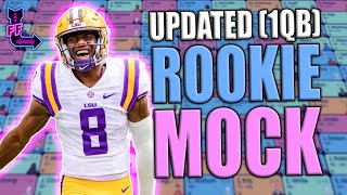 THE MOST UPDATED 1QB ROOKIE MOCK DRAFT  2024 DYNASTY FANTASY FOOTBALL