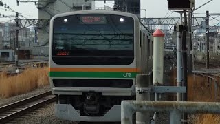 2524Y E231系1000番台宮ﾔﾏU-107編成＋宮ﾔﾏU-585編成  池袋入線シーン